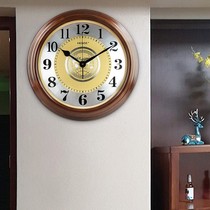 Clock hanging clock Living room mute solid wood clock Large number table Chinese modern creative home quartz clock HW10