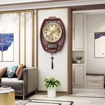 New Chinese timepiece hanging clock Living room Home Fashion China Wind Atmosphere Creativity Decoration Hanging Wall Clock Perpetual calendar