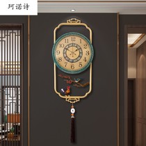 New Chinese Timepiece Hanging Clock Living Room Home Fashion 2022 New Modern Personality Creative Clock Pure Copper Light Extravagant