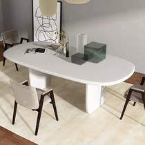 Extremely simple solid wood desk Nordic oval conference table long table minimalist light extravagant work table personality fashion table