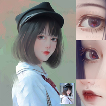 Shuaizi's hand-painted real life photo turned to hand-painted board painting custom illustration style, aestheticism, emotion, cartoon head, Q version gift