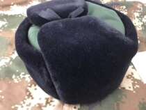 7 Olive green velvet cotton cap Standard cold zone winter windproof warm patrol duty dome Lei Feng hat