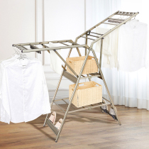 Drying rack floor folding indoor aluminum alloy drying rack household balcony cool clothes rack Outdoor Quilt artifact