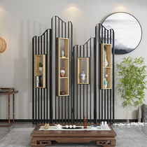 New Chinese style folding screen shelf Mobile creative office block entrance living room store partition background wall