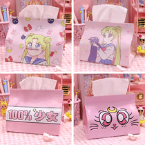  ins girl heart tissue cover fabric car car cartoon tissue box creative cute pumping paper box storage bag