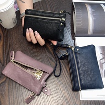 Genuine leather Mini small lock spoon bag button multifunction minimalist soft cow leather zero wallet male and female universal key bag