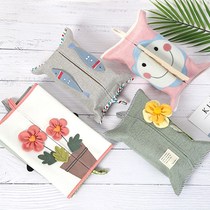 Creative drawing paper towels box hanging wall style cute living room cloth art paper towel bag hanging type paper bag crammy paper box Bedroom girl