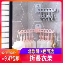 Hanger plastic telescopic fixed drying rack windproof clip drying clip drying clip fixing folding drying suit drying socks