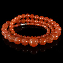 64 85g watery cherry red agate round bead tower chain necklace