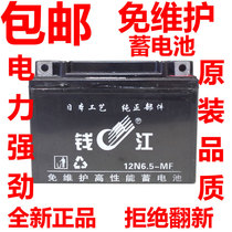 Qianjiang motorcycle dry battery battery 12v5A7A9A battery scooter 125 battery maintenance-free