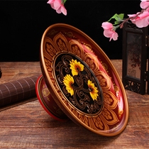 Embossed alloy Tang Cai for fruit plate for plate Lotus fruit plate for disc God of wealth for fruit plate Buddhist supplies