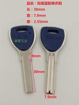 Veneer orchid rubber head Blue handle glue single step Yang extended key embryo various key materials