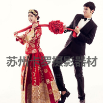 Ancient costumes wedding photography photo props Chinese groom wedding Red Hydrangea big red flower wedding supplies