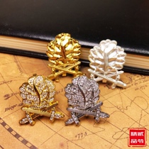 Prussian diamond gold and silver double sword Oak Leaf badge German Iron Cross Knight Badge