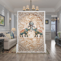 European-style screen living room bedroom blocking entry door entrance partition small apartment solid wood American elephant seat screen