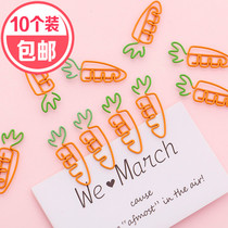 Christmas gift carrot shape paper clip creative cute paper pin creative stationery small gift bookmark pin