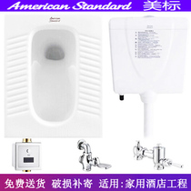 American standard squatting toilet CP8006 Household defecation squatting pit squatting toilet basin 4007 water tank foot valve sensor set