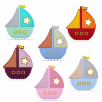 Creative DIY baby products cartoon silicone colorful sailing toy tooth gum grind tooth tooth grinding Rod Amazon New