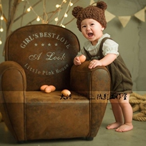 Eurostyle retro children Home Decorative Shadows Photography Props Real Scenery Photo Coffee Color Baby Backrest Small Sofa