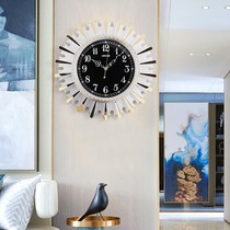 Creative European home wall clock living room personality light luxury hanging watch sun no hole silent fashion big time clock