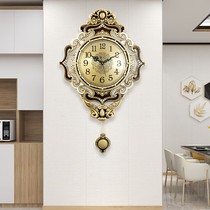 Chinese light luxury pure copper large wall clock home living room Fashion clock high-end clock Wall watch decoration European wall clock
