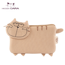 Carabat new cotton coin wallet Japanese tide cat canvas Mini Card bag wireless headset coin bag