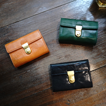 Botched tannic calf leather minimalist organ card bag small and large capacity multi-clamping leather bank card holder containing bag