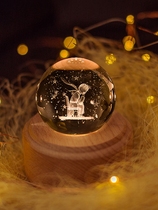 Little Princes Rose Bluetooth Speaker Crystal Ball Music Box Music Box Cure Girl Gift Light Christmas