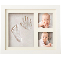 Baby's Hand and Foot Mud Tire Hair Souvenir Photo Frame Newborn Baby's Handprint Footprint Permanent Full Moon Hundred Days Gift