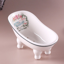Soap box rack drain Nordic ins toilet Ceramic cartoon soap box personality creative cute soap box household
