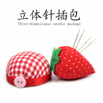 Handmade fabric DIY material bag making tools Red plaid strawberry three-dimensional cutting needle insert wristband needle pad needle holder