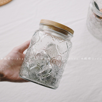 Sealed jar glass food bottle honey bottle pickle jar pickle jar kimchi jar with lid home small storage jar