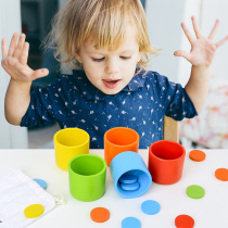Montesori early education color classification Cup kindergarten table game benefit intelligence boys and girls cognitive wooden toys teaching aids