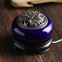 Timing temperature control electric incense burner Ceramic aroma stove Electronic agarwood stove Plug bakelite powder block incense pill sawdust metal cover