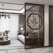 New Chinese style solid wood partition screen living room entrance barrier screen cabinet home shielding partition cabinet