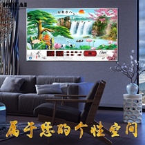 LED digital perpetual calendar big electronic hanging watch creative fashion luminous living room scenery calendar clock