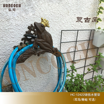 Nordic cast iron courtyard Pastoral vintage creative watering frame device Reel storage Water pipe winding machine Wall decoration