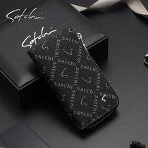 Shalloon mens bag European and American fashion minimalist key bag Leisure large capacity Classic PVC printed 100 hitch card bag cutting sleeve