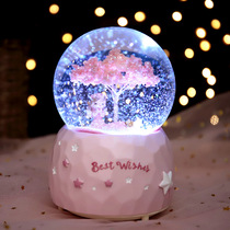 Dream cute little girl's 10th birthday gift princess crystal ball rotating music box music box ornaments