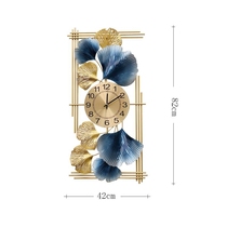 New Chinese Ginkgo Biloba Hanging Clock Living Room Home Light Lavish Fashion Watches Light Lavish Minimalist Art Creative Clock Modern