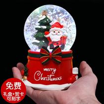 Music Box Snowflake Music Box Crystal Ball Christmas Old Man Little Snowman Christmas Tree Light Ornaments Gift Ornaments