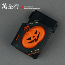 Produced Kydex leather hand-stitched hand-carved Halloween theme pumpkin fire set