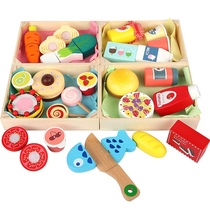 Ins Nordic Wooden Simulation Kitchen Play House Children's Enlightenment Vegetable Fruit Bread Kitchen Group Educational Toys