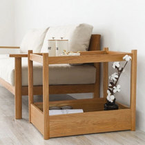 Nordic ins style solid wood small apartment living room side several Japanese modern simple creative tea table moving feet several meals several