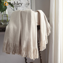 Ashley Ai Shili Nordic Wild Blanket Spring and Autumn Blanket Hotel Bed End Blanket Sofa Blanket Leisure Blanket Tassel Take a Blanket