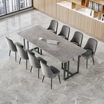 Light Extravagant Rock Board Meeting Table Minima Modern Rectangular Office Bench Reception Table Meeting Room Strip Table And Chairs Combination