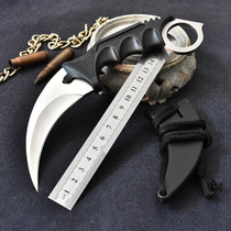 High hardness outdoor body-proof blade cold weapon straight knife fruit knife portable wilderness survival paw knife tritium short knife