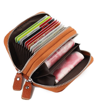 Wallet Card Bag Female REAL LEATHER ORGAN CARD SMALL ZIPPER LARGE CAPACITY MULTI-POSITION HEAD LAYER BULL LEATHER ZERO WALLET