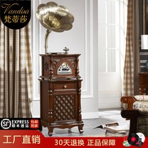 Classical phonograph vintage hot-selling vinyl record player vintage audio record player living room ornaments antique big horn