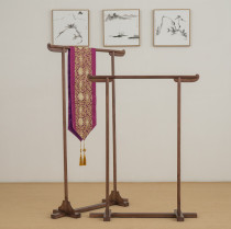 Zen new Chinese style simple old elm hanger coat rack Solid wood hanger Black walnut bedroom hanger furniture